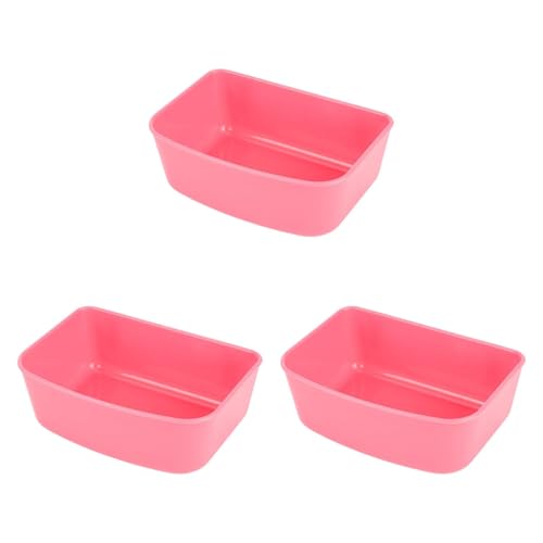 JISADER 3pcs Haustierkiste Hangsschalen Katzenschalen Mehrzweck robuster praktischer Essgericht Fütterungsgericht für Vögel Chinchillas, Rosa von JISADER