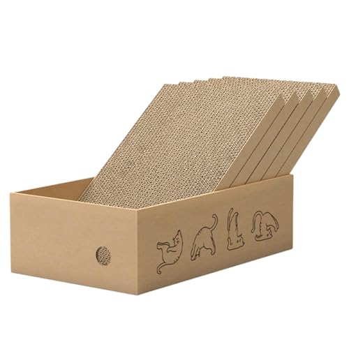 JISADER 5X Katzen-Kratzbrett aus Wellpappe, Kätzchen-Kratzbrett, doppelseitiger Kratzkarton, verschleißfest, Yoga-Katze JISADER 5X Katzen-Kratzbrett aus Wellpappe, Kätzchen-Kratzbrett, doppelseitiger Kratzkarton, verschleißfest, Yoga-Katze von JISADER