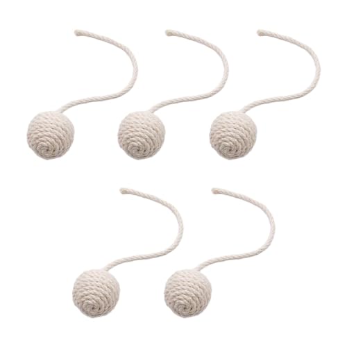 JISADER 5X Katzen-Sisal-Seil-Ball-Spielzeug, handgefertigter Katzen-Seil-Ball, Katzen-Hanf-Seil-Bälle, Katzen-Teaser-Spielzeug, 4.5 cm Weiß JISADER 5X Katzen-Sisal-Seil-Ball-Spielzeug, handgefertigter Katzen-Seil-Ball, Katzen-Hanf-Seil-Bälle, Katzen-Teaser-Spielzeug, 4.5 cm Weiß von JISADER