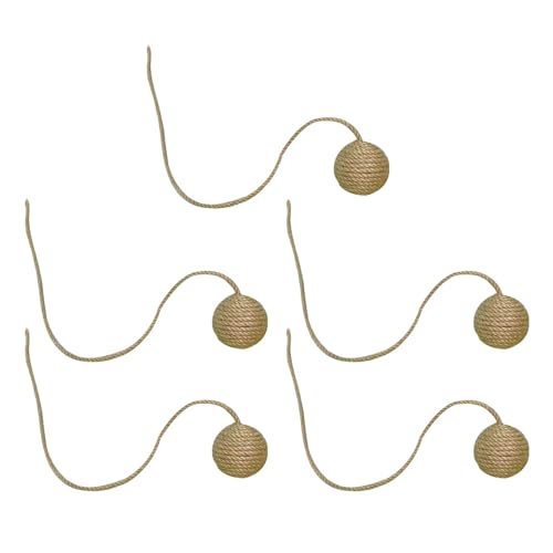 JISADER 5X Katzen-Sisal-Seil-Ball-Spielzeug, handgefertigter Katzen-Seil-Ball, Katzen-Hanf-Seil-Bälle, Katzen-Teaser-Spielzeug, 5.5 cm Gelb JISADER 5X Katzen-Sisal-Seil-Ball-Spielzeug, handgefertigter Katzen-Seil-Ball, Katzen-Hanf-Seil-Bälle, Katzen-Teaser-Spielzeug, 5.5 cm Gelb von JISADER