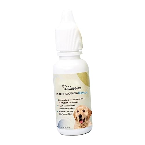 JISADER Augentropfen für Hunde, Augenreiniger-Tropfen für Hunde, Tränenfleckenentferner für Hunde, lindern Augenbeschwerden, 20 ml, Welpen-Augenspülung, von JISADER