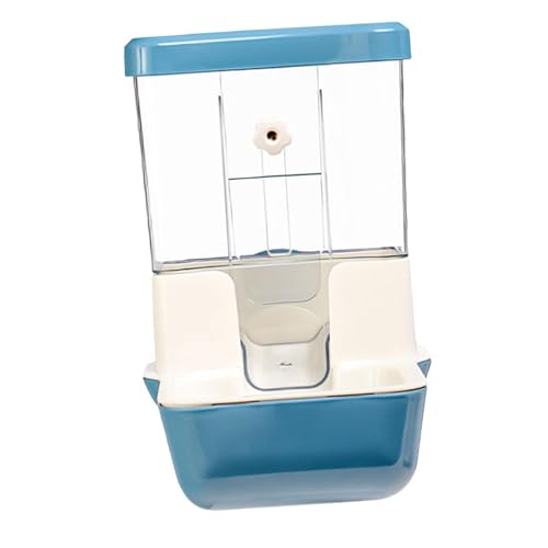 JISADER Automatische Futternäpfe, Futterspender zum Aufhängen im Käfig, breiter Auslass für Chinchilla-Welpen und Katzen, Blau von JISADER