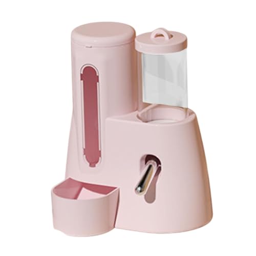 JISADER Automatischer Hamster -Feeder, Lebensmittelbehälter mit Wasserflasche, Lebensmittelspender für kleine Tiere, Rosa, 80 Ml von JISADER