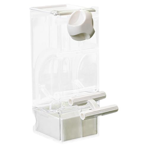 JISADER Automatischer Vogelfutterleiter, Vogelkäfig -Feeder, Papageienfutteranhänger -Samenbehälter für Kanarien, Weiß von JISADER
