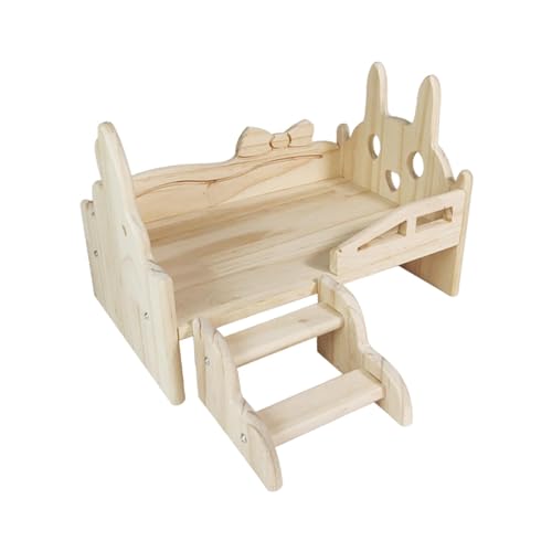 JISADER Bettplattform für Meerschweinchen, mit Stabiler Treppe, Hamsterbett aus Holz, Versteck für Meerschweinchen, Chinchillas, Igel, Hamster JISADER Bettplattform für Meerschweinchen, mit Stabiler Treppe, Hamsterbett aus Holz, Versteck für Meerschweinchen, Chinchillas, Igel, Hamster von JISADER