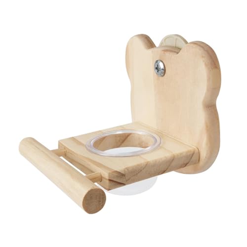 JISADER Bird Feeder Bird Barch mit Fütterungstasse spielt einfache Installation Holz Barsch Ständer für afrikanische graue, Bär Geformt JISADER Bird Feeder Bird Barch mit Fütterungstasse spielt einfache Installation Holz Barsch Ständer für afrikanische graue, Bär Geformt von JISADER