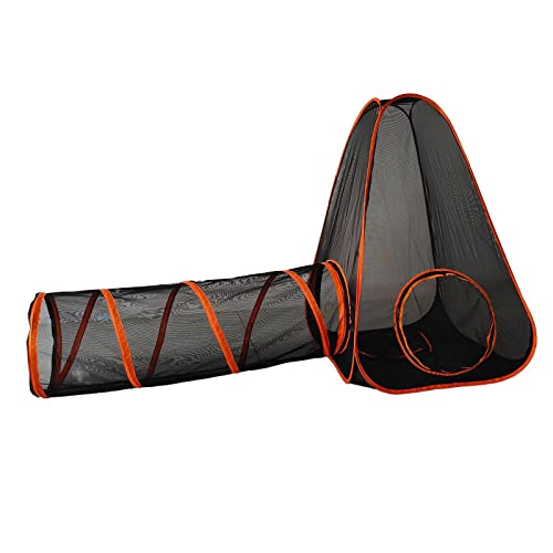 JISADER Cat Mesh Außenzelt mit Tunnel Cat Mesh Zelt Interaktives Spielzeug Faltbarer Cat Runway Tunnel Mesh Tunnel Tube für Hamster Kätzchen, Winkeldreieck JISADER Cat Mesh Außenzelt mit Tunnel Cat Mesh Zelt Interaktives Spielzeug Faltbarer Cat Runway Tunnel Mesh Tunnel Tube für Hamster Kätzchen, Winkeldreieck von JISADER