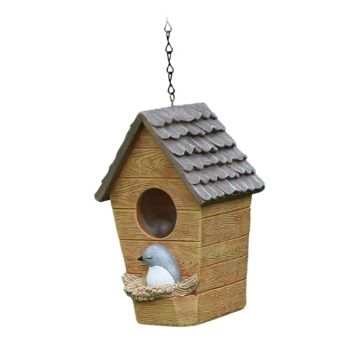 JISADER Dekorative Vogelhäuschen-Skulptur zum Aufhängen, Vogelhäuschen-Dekoration, Garten, rustikale Statue, Kunstharzfigur für Zaun, Hinterhof, Rasen, mit Vogel 12x19cm JISADER Dekorative Vogelhäuschen-Skulptur zum Aufhängen, Vogelhäuschen-Dekoration, Garten, rustikale Statue, Kunstharzfigur für Zaun, Hinterhof, Rasen, mit Vogel 12x19cm von JISADER