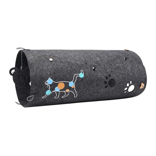 JISADER Filz-Katzentunnel, faltbar, mit baumelndem Bärenspielzeug, Übungskatzen-Aktivitätsteppich, Kätzchen-Tunnelröhre zum Trainieren des schlafenden JISADER Filz-Katzentunnel, faltbar, mit baumelndem Bärenspielzeug, Übungskatzen-Aktivitätsteppich, Kätzchen-Tunnelröhre zum Trainieren des schlafenden von JISADER