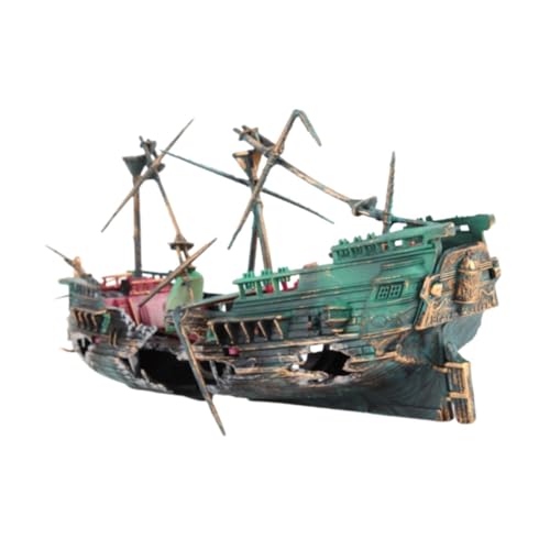 JISADER Fischtankdekoration kreativer Schatzstrust -Aquarium -Ornament -Schiffswrack -Dekoration für goldene Fische, Schatz von JISADER
