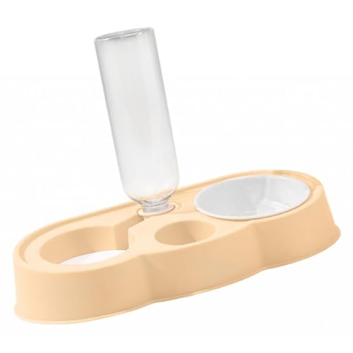 JISADER Futter für Hunde und Katzen mit Wasserspender für mittelgroße Hunde, Gelb von JISADER