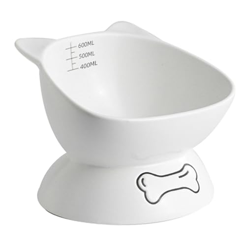 JISADER Gekippter, erhöhter Katzennapf, Snackbehälter, Katzenfutter- und Wassernapf für kleine, mittlere und große Katzen, Weiß JISADER Gekippter, erhöhter Katzennapf, Snackbehälter, Katzenfutter- und Wassernapf für kleine, mittlere und große Katzen, Weiß von JISADER