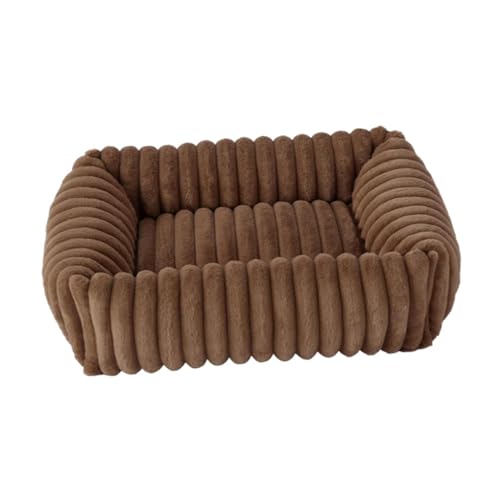 JISADER Gemütliches Haustierbett für Katzen Und Hunde, Waschbare Schlafmatte mit Kissen, Braun, L JISADER Gemütliches Haustierbett für Katzen Und Hunde, Waschbare Schlafmatte mit Kissen, Braun, L von JISADER