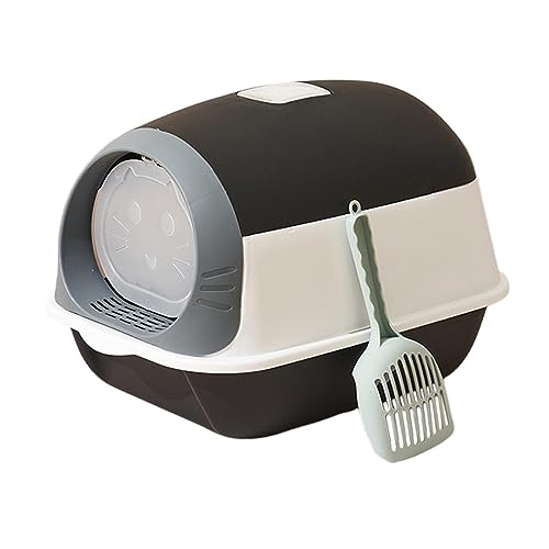 JISADER Geschlossene Katzentoilette mit Kapuze, Katzentoilette, Kätzchen-Töpfchen, stabile, abnehmbare Haustiertoilette, Haustiertoilette für kleine, Schwarz-Weiss JISADER Geschlossene Katzentoilette mit Kapuze, Katzentoilette, Kätzchen-Töpfchen, stabile, abnehmbare Haustiertoilette, Haustiertoilette für kleine, Schwarz-Weiss von JISADER