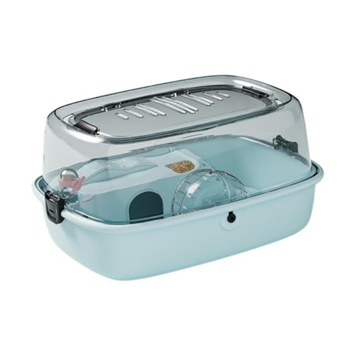 JISADER Großer Hamsterkäfig, Kleintierkäfig, transparentes, offenbares tragbares Habitathaus für Ratten Hedgehog Rennmach Meerschweinchen, Blau von JISADER