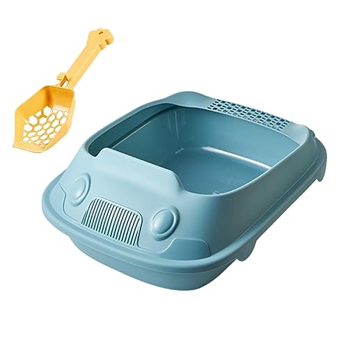 JISADER Halbgeschlossene Katzentoilette, Kätzchen-Töpfchen-Toilette, Tiefe Toilette, spritzwassergeschützt, große Bettpfanne, hohe Seiten, offene, Blau 30x41x16cm JISADER Halbgeschlossene Katzentoilette, Kätzchen-Töpfchen-Toilette, Tiefe Toilette, spritzwassergeschützt, große Bettpfanne, hohe Seiten, offene, Blau 30x41x16cm von JISADER
