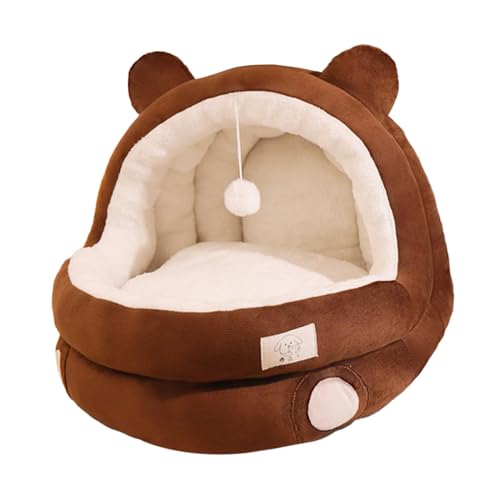 JISADER Halbgeschlossenes Katzennest, Katzenbett, Höhle, bequemes, abnehmbares Innenkissen, kratzfestes Schlafbett, warmes Haus, Hundehütte, braun m JISADER Halbgeschlossenes Katzennest, Katzenbett, Höhle, bequemes, abnehmbares Innenkissen, kratzfestes Schlafbett, warmes Haus, Hundehütte, braun m von JISADER