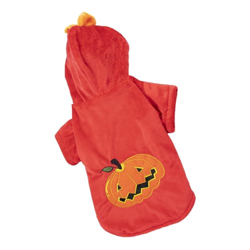 JISADER Halloween-Welpen-Kürbis-Kleidung, Welpen-Fleece-Hoodie, Halloween-Party, Cosplay-Kostüm, Foto-Requisiten, Bezaubernde Haustier-Kleidung, für Party, S von JISADER