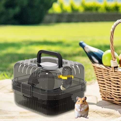 JISADER Hamsterkäfig, Hamster-Tragetasche, Kleintierkäfig, Lebensraum für, Zuckergleiter, Mäuse, Schwarz von JISADER