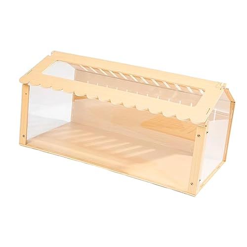 JISADER Hamsterkäfig-Spielplatz, hölzerner Nistplatz für Rutin-Hühner, Chinchillas, Igel, 60x29x32CM von JISADER