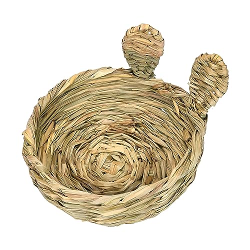 JISADER Hasengrasbett Haustier Heubett handgefertigt, Strohhamsternest, Ruhekorb Kaugrashaus für Kaninchen Hasenbettnest für Meerschweinchen, Runder Öffnungsstil JISADER Hasengrasbett Haustier Heubett handgefertigt, Strohhamsternest, Ruhekorb Kaugrashaus für Kaninchen Hasenbettnest für Meerschweinchen, Runder Öffnungsstil von JISADER