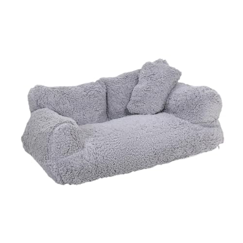 JISADER Haustier Couch Bett Hundebett Tragbares Katzensofa Plüsch für kleine Hunde Katzen Welpen, Light Gray M JISADER Haustier Couch Bett Hundebett Tragbares Katzensofa Plüsch für kleine Hunde Katzen Welpen, Light Gray M von JISADER