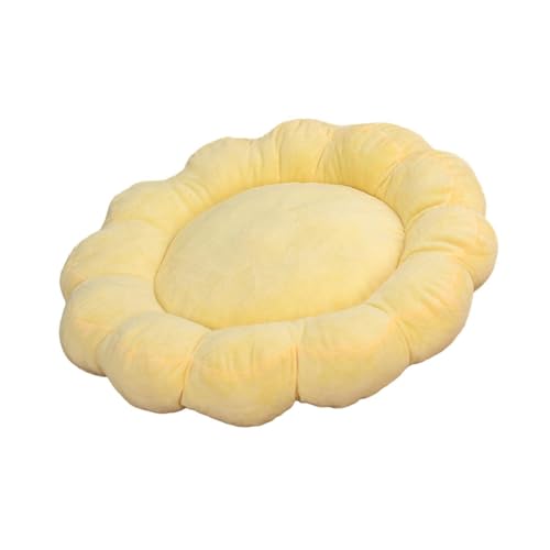JISADER Haustier Nistbett für Kleine Hunde Und Katzen, Plüsch Isomatte mit Rutschfestem Design, Gelb JISADER Haustier Nistbett für Kleine Hunde Und Katzen, Plüsch Isomatte mit Rutschfestem Design, Gelb von JISADER