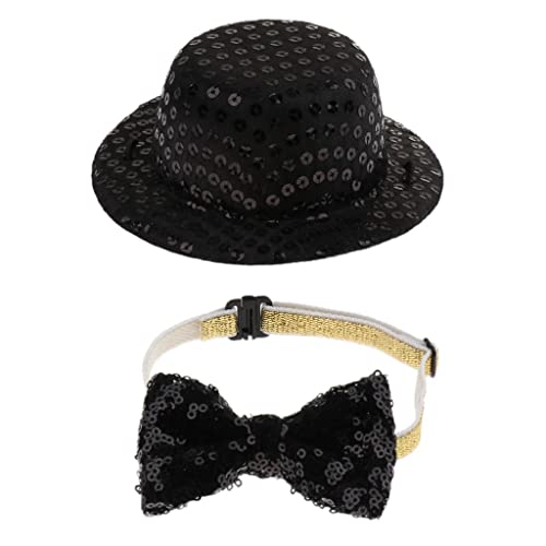 JISADER Haustiere Hunde Und Katzenhut, Fliege, Halsband mit Pailletten, für Jeden Anlass von JISADER