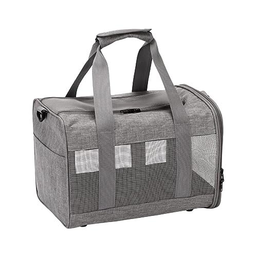 JISADER Haustiertransporttasche mit weichen Seiten, Hundetransporttasche für kleine Hunde auf Reisen, faltbar, bequem, Katzentransporttasche, GRAU von JISADER