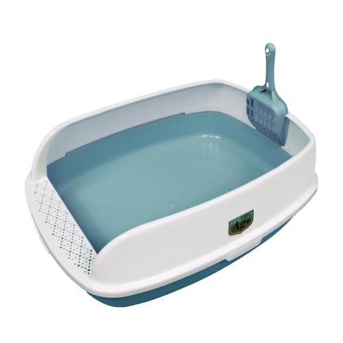 JISADER Hochseitige Katzentoilette, Bettpfanne für kleine Tiere, Sandkasten für kleine Tiere, langlebiges Heimtierzubehör mit Siebpedal, Katzentoilette, Blau JISADER Hochseitige Katzentoilette, Bettpfanne für kleine Tiere, Sandkasten für kleine Tiere, langlebiges Heimtierzubehör mit Siebpedal, Katzentoilette, Blau von JISADER