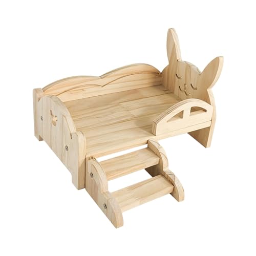 JISADER Hölzernes Meerschweinchenbett Hamster Holzbett Kleintierbett Spielen Schlafen Verstecken für Hamster, Kleiner Hase JISADER Hölzernes Meerschweinchenbett Hamster Holzbett Kleintierbett Spielen Schlafen Verstecken für Hamster, Kleiner Hase von JISADER