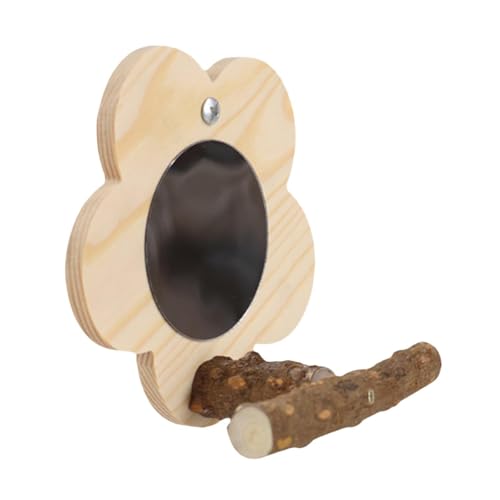 JISADER Holz Papagei Spiegel Spielzeug Vogelkäfig Ständer Sitzstange Vogel Sitzstange mit Spiegel für Kanarienvögel JISADER Holz Papagei Spiegel Spielzeug Vogelkäfig Ständer Sitzstange Vogel Sitzstange mit Spiegel für Kanarienvögel von JISADER