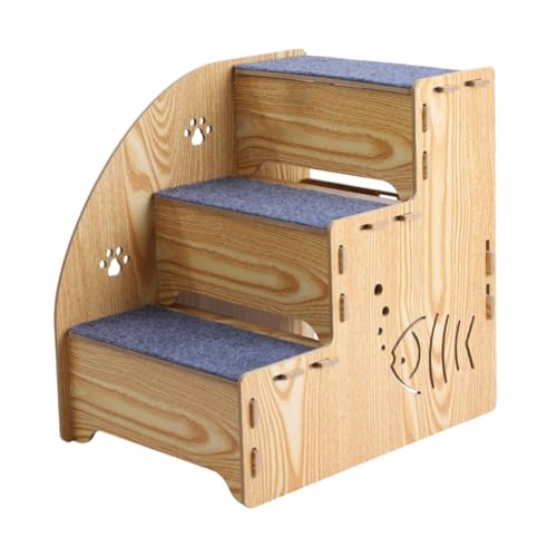 JISADER Holzhundetreppe Leiter Hundeleiter 3 Stufen Haustier Rampenkatze Treppe für kleine Hunde Katzen JISADER Holzhundetreppe Leiter Hundeleiter 3 Stufen Haustier Rampenkatze Treppe für kleine Hunde Katzen von JISADER