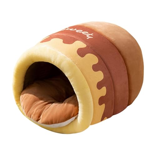 JISADER Honey Pot Katzenbett, Katzennest, weiches Kleintierhaus für den Innenbereich, Kätzchenhöhle, Bett, Katzenhaus für Welpen, Hunde und, L Brown JISADER Honey Pot Katzenbett, Katzennest, weiches Kleintierhaus für den Innenbereich, Kätzchenhöhle, Bett, Katzenhaus für Welpen, Hunde und, L Brown von JISADER
