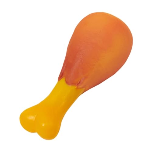 JISADER Hund Sound Spielzeug Welpe Zahnkauen Spielzeug Hühnchen -Drumstick -Form mit Quietschern hart für kleine mittelgroße Hunde Hundequietschspielzeug von JISADER