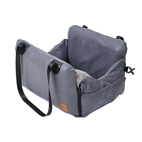 JISADER Hunde-Autositz-Hütte mit Clip an der Leine, langlebiger Haustier-Reisesicherheits-Autositz, Haustier-Sitzerhöhung, Haustier-Transportbox für Kätzchen, GRAU JISADER Hunde-Autositz-Hütte mit Clip an der Leine, langlebiger Haustier-Reisesicherheits-Autositz, Haustier-Sitzerhöhung, Haustier-Transportbox für Kätzchen, GRAU von JISADER