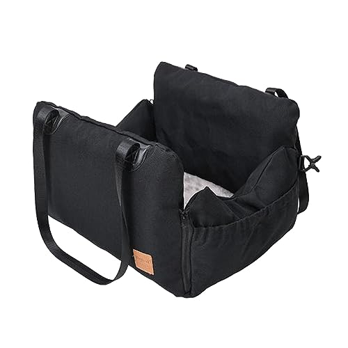 JISADER Hunde-Autositz-Hütte mit Clip an der Leine, langlebiger Haustier-Reisesicherheits-Autositz, Haustier-Sitzerhöhung, Haustier-Transportbox für Kätzchen, Schwarz JISADER Hunde-Autositz-Hütte mit Clip an der Leine, langlebiger Haustier-Reisesicherheits-Autositz, Haustier-Sitzerhöhung, Haustier-Transportbox für Kätzchen, Schwarz von JISADER