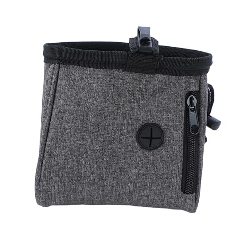 JISADER Hunde-Trainingstasche, Hunde-Auslauftasche mit Clip-Hüftgurt, Kordelzug für Hunde-Leckerli, Trainings-Hundetasche für Hunde und Welpen für den Alltag, grau JISADER Hunde-Trainingstasche, Hunde-Auslauftasche mit Clip-Hüftgurt, Kordelzug für Hunde-Leckerli, Trainings-Hundetasche für Hunde und Welpen für den Alltag, grau von JISADER