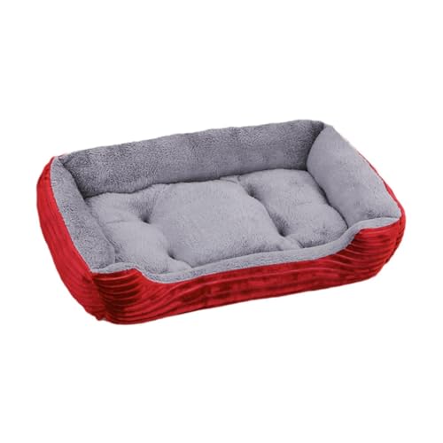 JISADER Hundecouchbett, Hundesofabett für kleine Hunde mit Seiten, maschinenwaschbar, rechteckiges Hundebett, Rot JISADER Hundecouchbett, Hundesofabett für kleine Hunde mit Seiten, maschinenwaschbar, rechteckiges Hundebett, Rot von JISADER