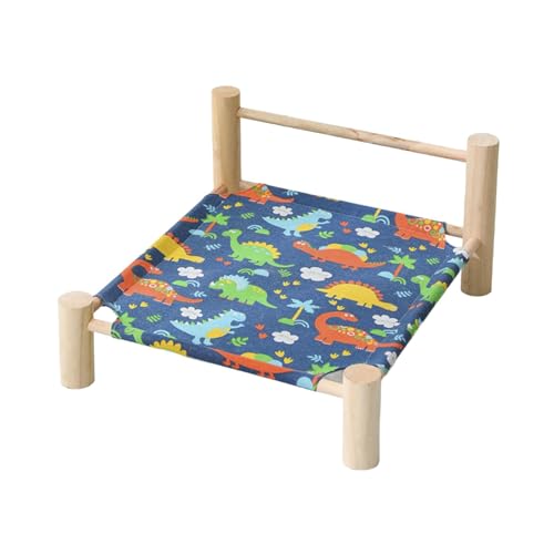 JISADER Indoor Katzen erhöhtes Bett Haustier Schlafbett Holzrahmen für kleine Haustier Kaninchen, Blauer Dinosaurier JISADER Indoor Katzen erhöhtes Bett Haustier Schlafbett Holzrahmen für kleine Haustier Kaninchen, Blauer Dinosaurier von JISADER