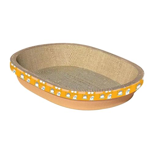 JISADER Karton Katze Scratch Board Katze Kratzbaum Pad Kätzchen Liege Couch oval geformt, l JISADER Karton Katze Scratch Board Katze Kratzbaum Pad Kätzchen Liege Couch oval geformt, l von JISADER