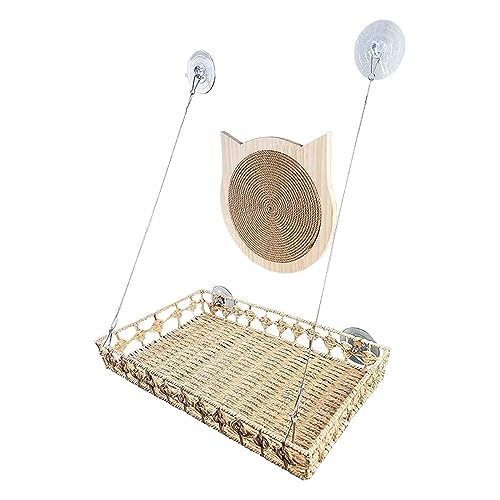 JISADER Katzen-Fenster-Hängematte, Katzen-Fenster-Sitzstange, Fenster-Ruhesitz, Katzen-Fenster-Bett, Heimtierbedarf, mit Scratcher JISADER Katzen-Fenster-Hängematte, Katzen-Fenster-Sitzstange, Fenster-Ruhesitz, Katzen-Fenster-Bett, Heimtierbedarf, mit Scratcher von JISADER