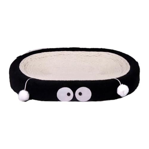 JISADER Katzen-Kratzunterlage, Schüsselnest, Katzenbett, Heimtierbedarf, langlebig, gewellte Katzenlounge, groß, Schwarzes Oval von JISADER