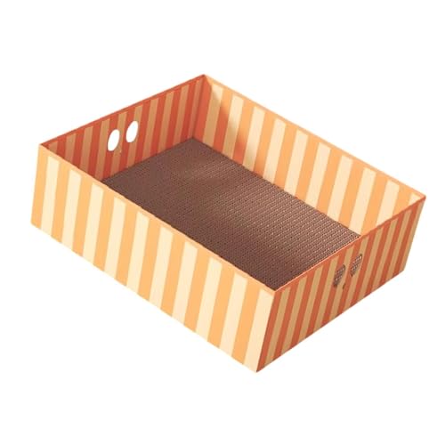 JISADER Katzen-Papphaus-Katzenkratzerbox zum Schutz von Möbeln, Katzenkratzkarton, Haustier-Kratzunterlage für den Innenbereich, Orangeweiß JISADER Katzen-Papphaus-Katzenkratzerbox zum Schutz von Möbeln, Katzenkratzkarton, Haustier-Kratzunterlage für den Innenbereich, Orangeweiß von JISADER