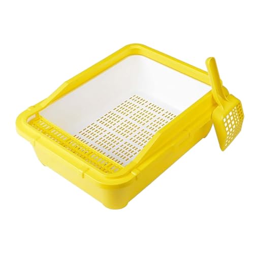 JISADER Katzen-Reinigungsbecken, Kätzchen-Toilette, spritzwassergeschützt, Katzen-Sandkasten mit, Bettpfanne, Katzenstreubecken, hohe Seiten für, Gelb JISADER Katzen-Reinigungsbecken, Kätzchen-Toilette, spritzwassergeschützt, Katzen-Sandkasten mit, Bettpfanne, Katzenstreubecken, hohe Seiten für, Gelb von JISADER
