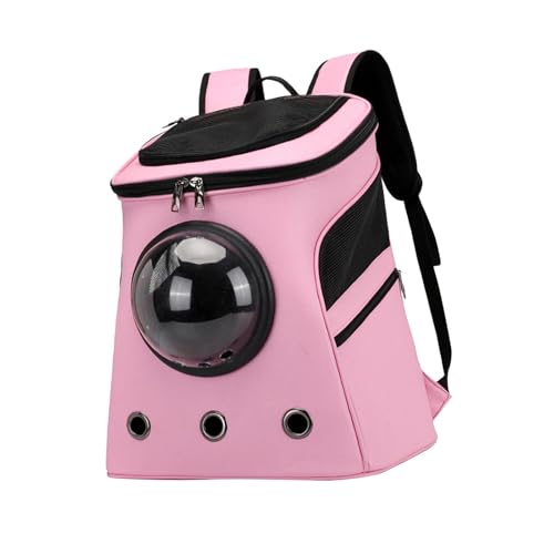 JISADER Katzen-Rucksackträger mit Reißverschluss Oben, Trendiger, atmungsaktiver Kleiner Hunde-Rucksack aus PU-, Haustier-Reiseträger für Camping, ROSA JISADER Katzen-Rucksackträger mit Reißverschluss Oben, Trendiger, atmungsaktiver Kleiner Hunde-Rucksack aus PU-, Haustier-Reiseträger für Camping, ROSA von JISADER