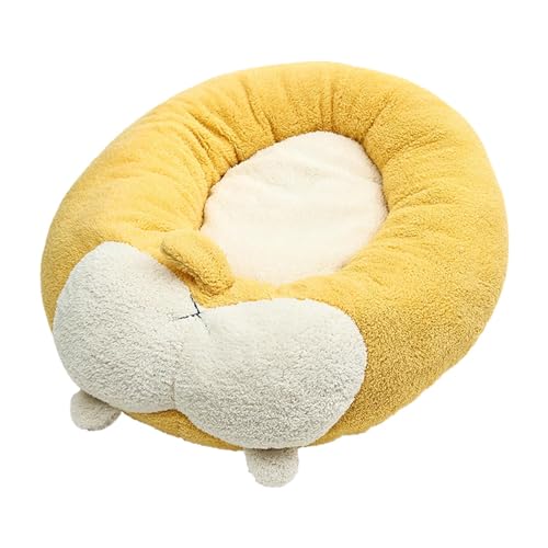 JISADER Katzenbett aus Plüsch, süßes Haustierbett, selbstwärmend, gemütlich, mit Rutschfester Unterseite, schlafendes Corgi-Haustierkissen für Kätzchen, l JISADER Katzenbett aus Plüsch, süßes Haustierbett, selbstwärmend, gemütlich, mit Rutschfester Unterseite, schlafendes Corgi-Haustierkissen für Kätzchen, l von JISADER