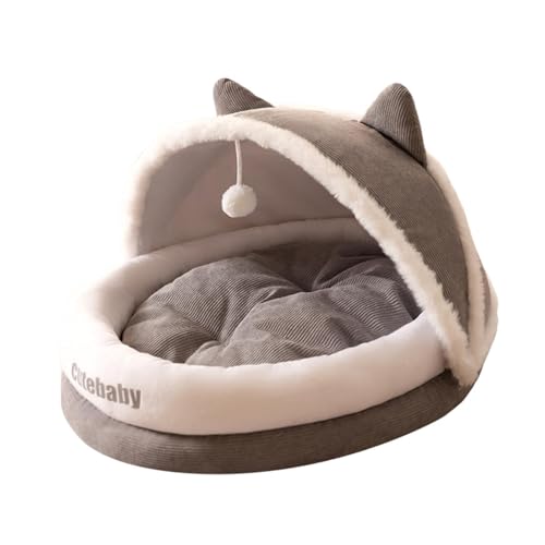 JISADER Katzenbett für Hauskatzen, halbgeschlossenes Hunde-/Katzennest, Kätzchenzelt, Hundebett für Kätzchen, Grey L JISADER Katzenbett für Hauskatzen, halbgeschlossenes Hunde-/Katzennest, Kätzchenzelt, Hundebett für Kätzchen, Grey L von JISADER