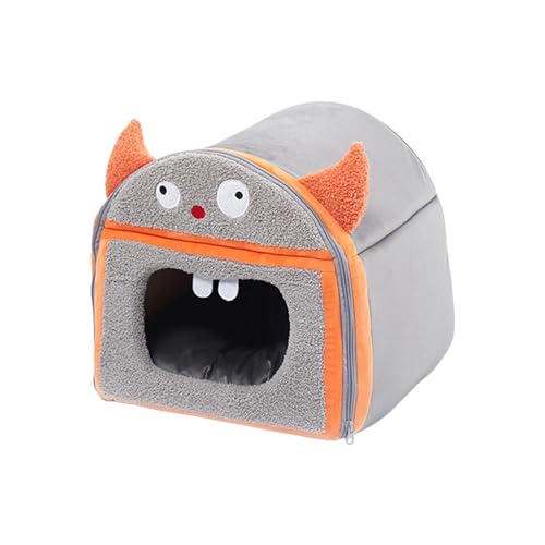 JISADER Katzenbett für Hauskatzen, halbgeschlossenes Katzennest, weiches Haustierzubehör, rutschfeste Unterseite, beruhigendes Katzenhaus, Hundebetten für, grau klein JISADER Katzenbett für Hauskatzen, halbgeschlossenes Katzennest, weiches Haustierzubehör, rutschfeste Unterseite, beruhigendes Katzenhaus, Hundebetten für, grau klein von JISADER