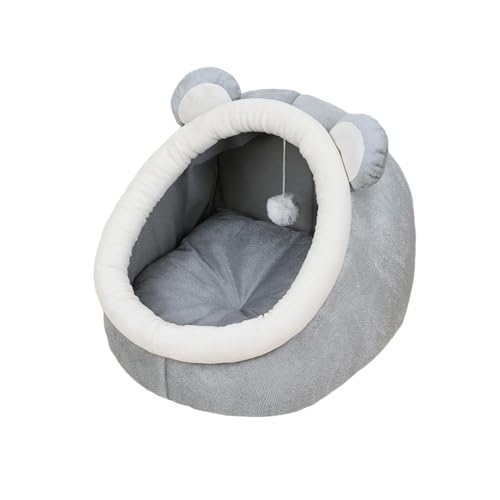 JISADER Katzenbetthöhle, Haustierbetten, Hauszelte mit hängendem Ball, selbstwärmende weiche Katzennesthütte für Welpen, Kätzchen, Haustierzubehör, Hund, Grauer Bär, l JISADER Katzenbetthöhle, Haustierbetten, Hauszelte mit hängendem Ball, selbstwärmende weiche Katzennesthütte für Welpen, Kätzchen, Haustierzubehör, Hund, Grauer Bär, l von JISADER